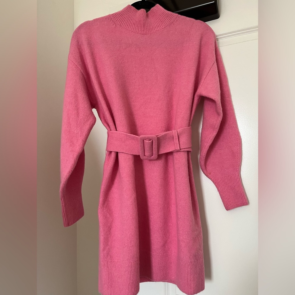 Pink sweater dress